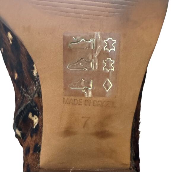 Madewell Rosie Leopard Calf Hair Ankle Boots Block Heel Women’s 7 - Picture 7 of 8